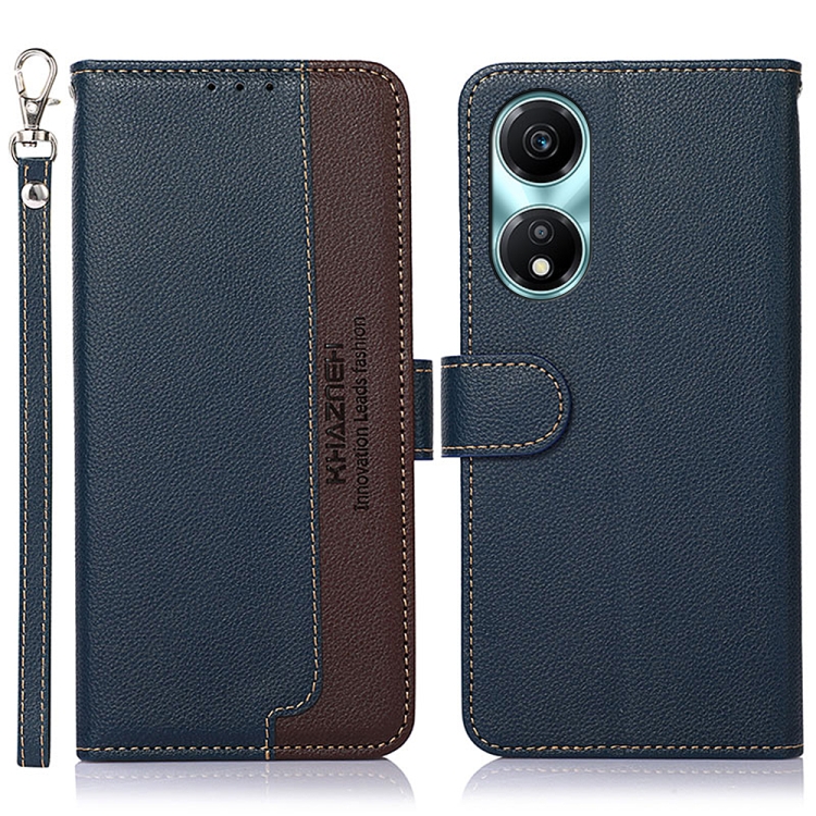 

For Honor X5 Plus KHAZNEH Litchi Texture Leather RFID Phone Case(Blue)