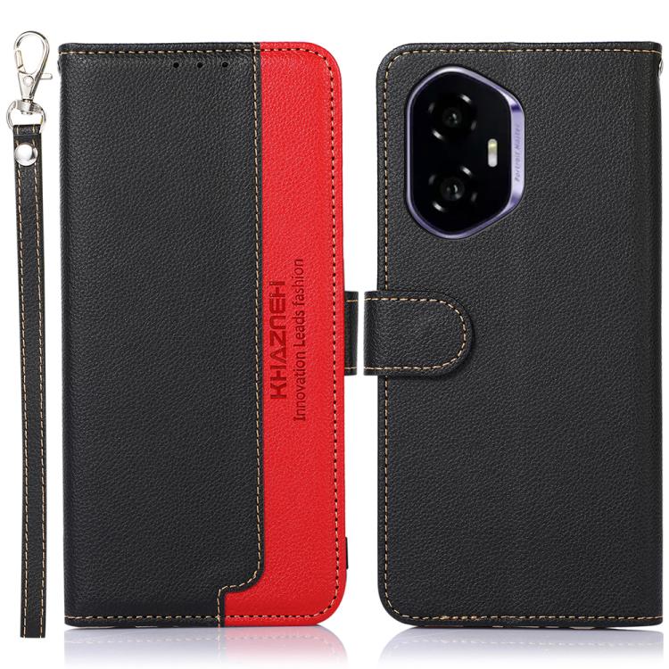 

For Honor 400 KHAZNEH Litchi Texture Leather RFID Phone Case(Black)