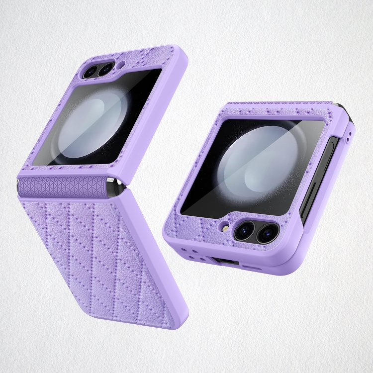 

For Samsung Galaxy Z Flip6 Diamond Lattice Hinge Phone Case(Purple)