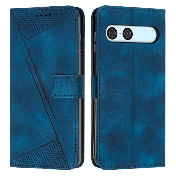 

For Sony Xperia 10 VII Dream Triangle Leather Phone Case with Lanyard(Blue)