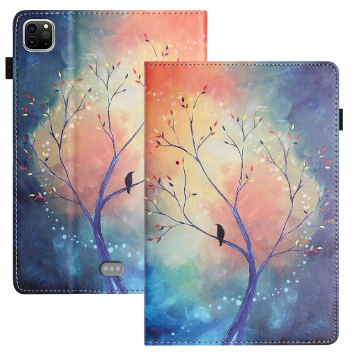 

For iPad Pro 11 2024 Sewing Litchi Texture Smart Leather Tablet Case(Oil Painting Tree)