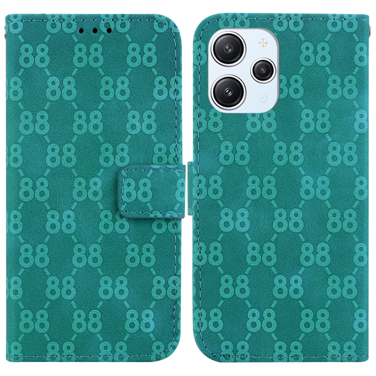 

For Xiaomi Redmi 12 Double 8-shaped Embossed Leather Phone Case(Green)
