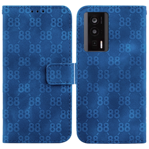 

For Xiaomi Poco F5 Pro/Redmi K60/K60 Pro Double 8-shaped Embossed Leather Phone Case(Blue)