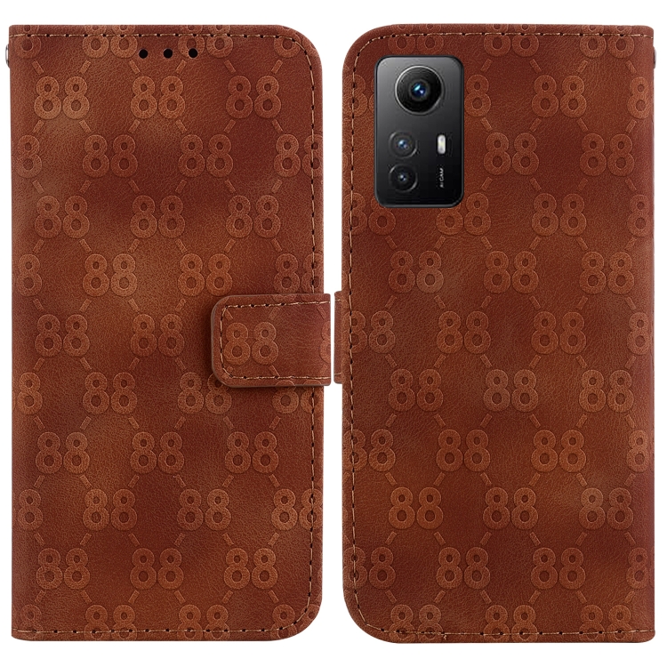

For Xiaomi Redmi Note 12S Double 8-shaped Embossed Leather Phone Case(Brown)