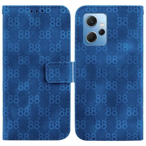

For Xiaomi Redmi Note 12 4G Global Double 8-shaped Embossed Leather Phone Case(Blue)