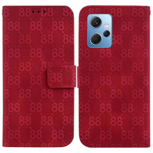 

For Xiaomi Redmi Note 12 4G Global Double 8-shaped Embossed Leather Phone Case(Red)