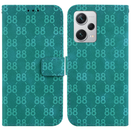 

For Xiaomi Redmi Note 12 Pro+ Global Double 8-shaped Embossed Leather Phone Case(Green)
