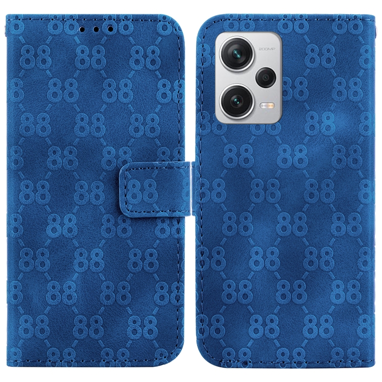 

For Xiaomi Redmi Note 12 Pro+ Global Double 8-shaped Embossed Leather Phone Case(Blue)