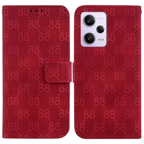 

For Xiaomi Redmi Note 12 Pro 5G Global Double 8-shaped Embossed Leather Phone Case(Red)