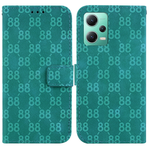 

For Xiaomi Redmi Note 12 5G Global/Poco X5 Double 8-shaped Embossed Leather Phone Case(Green)