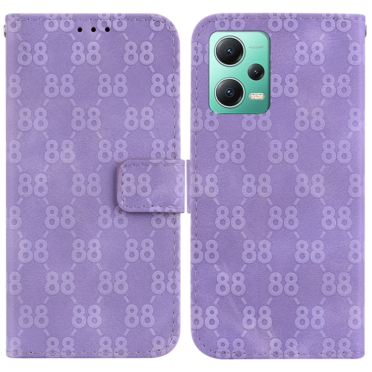 

For Xiaomi Redmi Note 12 5G Global/Poco X5 Double 8-shaped Embossed Leather Phone Case(Purple)
