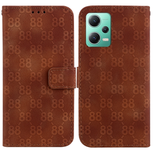 

For Xiaomi Redmi Note 12 5G Global/Poco X5 Double 8-shaped Embossed Leather Phone Case(Brown)