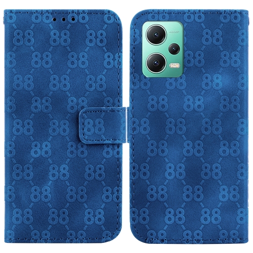 

For Xiaomi Redmi Note 12 5G Global/Poco X5 Double 8-shaped Embossed Leather Phone Case(Blue)
