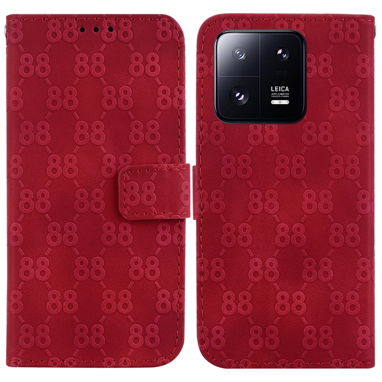 

For Xiaomi 13 Pro Double 8-shaped Embossed Leather Phone Case(Red)