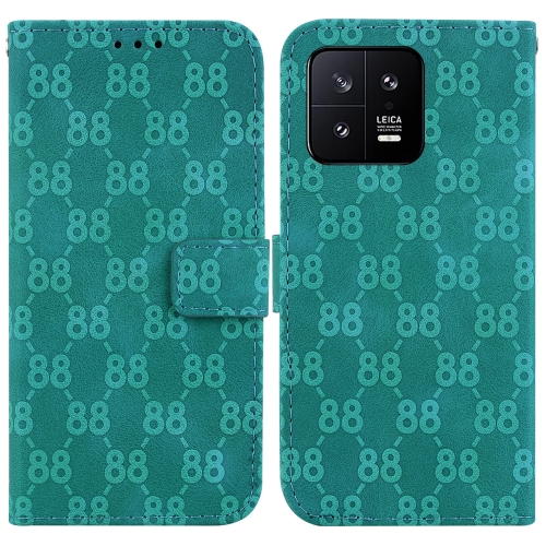 

For Xiaomi 13 5G Double 8-shaped Embossed Leather Phone Case(Green)