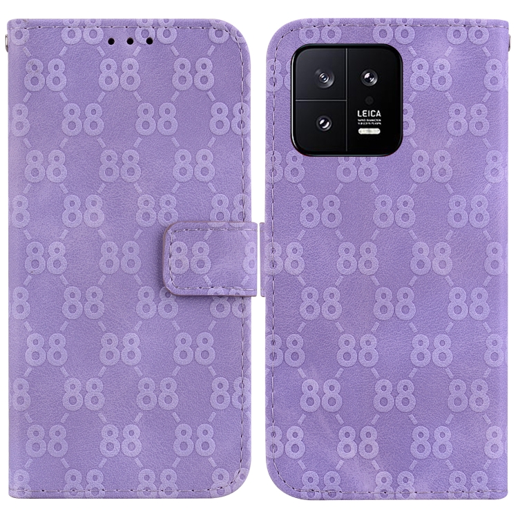 

For Xiaomi 13 5G Double 8-shaped Embossed Leather Phone Case(Purple)
