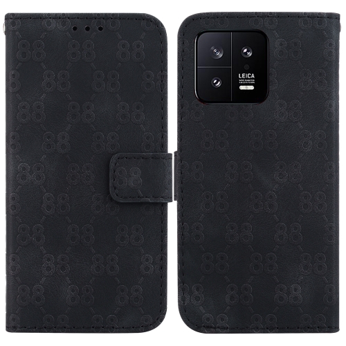 

For Xiaomi 13 5G Double 8-shaped Embossed Leather Phone Case(Black)