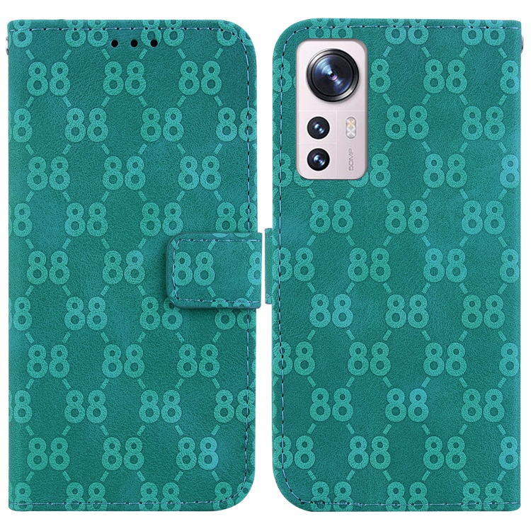 

For Xiaomi 12 Pro Double 8-shaped Embossed Leather Phone Case(Green)