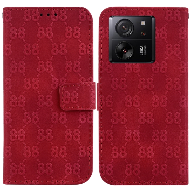 

For Xiaomi 13T / 13T Pro / Redmi K60 Ultra Double 8-shaped Embossed Leather Phone Case(Red)
