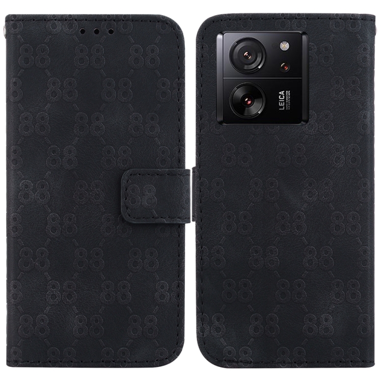

For Xiaomi 13T / 13T Pro / Redmi K60 Ultra Double 8-shaped Embossed Leather Phone Case(Black)