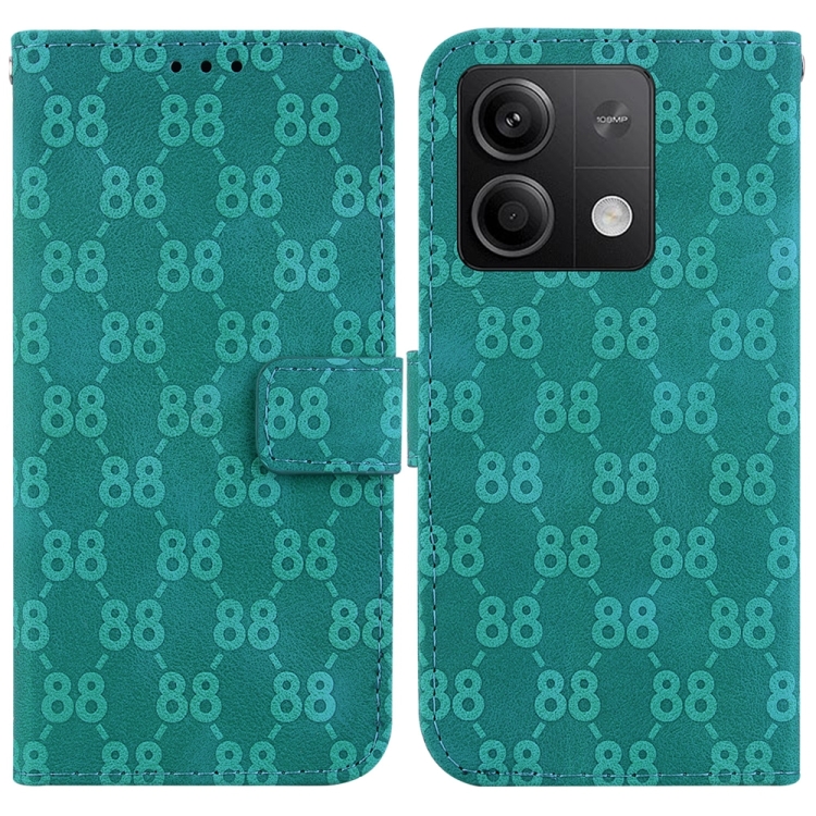 

For Xiaomi Redmi Note 13 5G Double 8-shaped Embossed Leather Phone Case(Green)