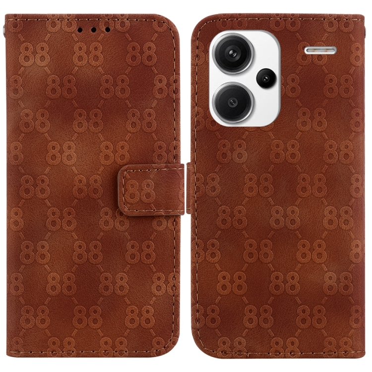 

For Xiaomi Redmi Note 13 Pro+ 5G Double 8-shaped Embossed Leather Phone Case(Brown)
