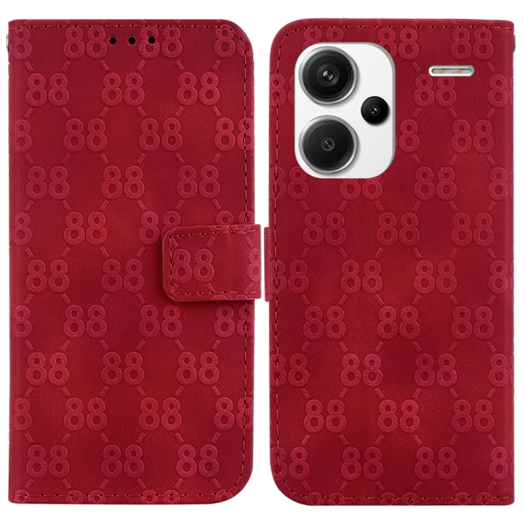 

For Xiaomi Redmi Note 13 Pro+ 5G Double 8-shaped Embossed Leather Phone Case(Red)