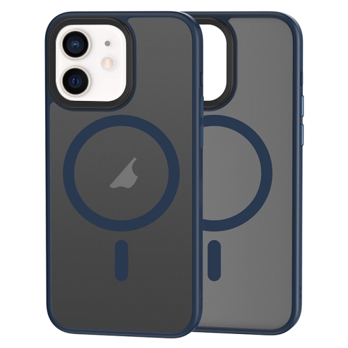 

For iPhone 12 / 12 Pro Brilliant Series MagSafe Micro-frosted Anti-fingerprint PC Phone Case(Dark Blue)