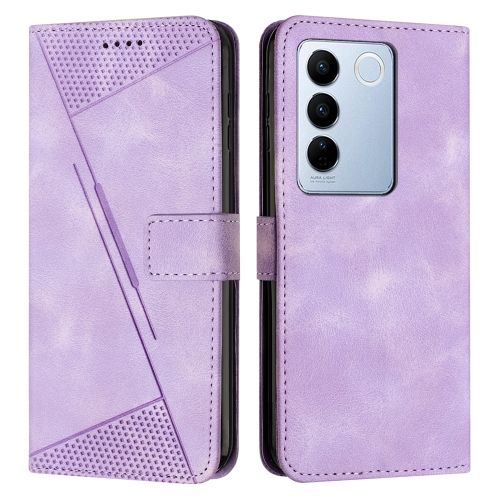 

For vivo V27 / V27 Pro Dream Triangle Leather Phone Case with Lanyard(Purple)