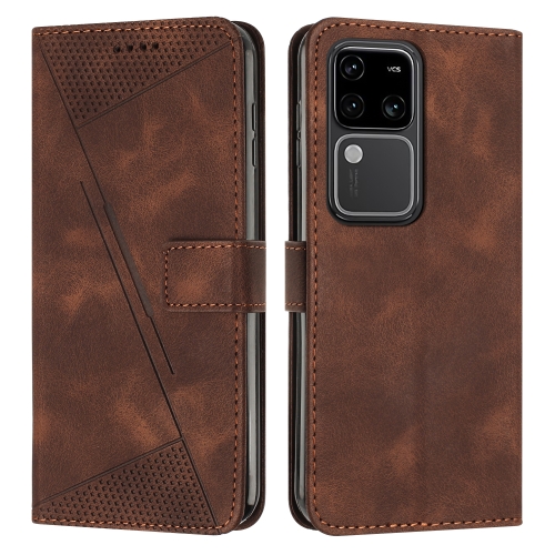 

For vivo S18 / S18 Pro Dream Triangle Leather Phone Case with Lanyard(Brown)