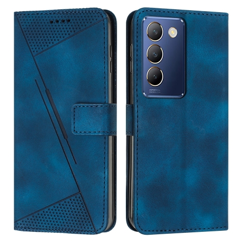 

For vivo Y100 IDN Dream Triangle Leather Phone Case with Lanyard(Blue)