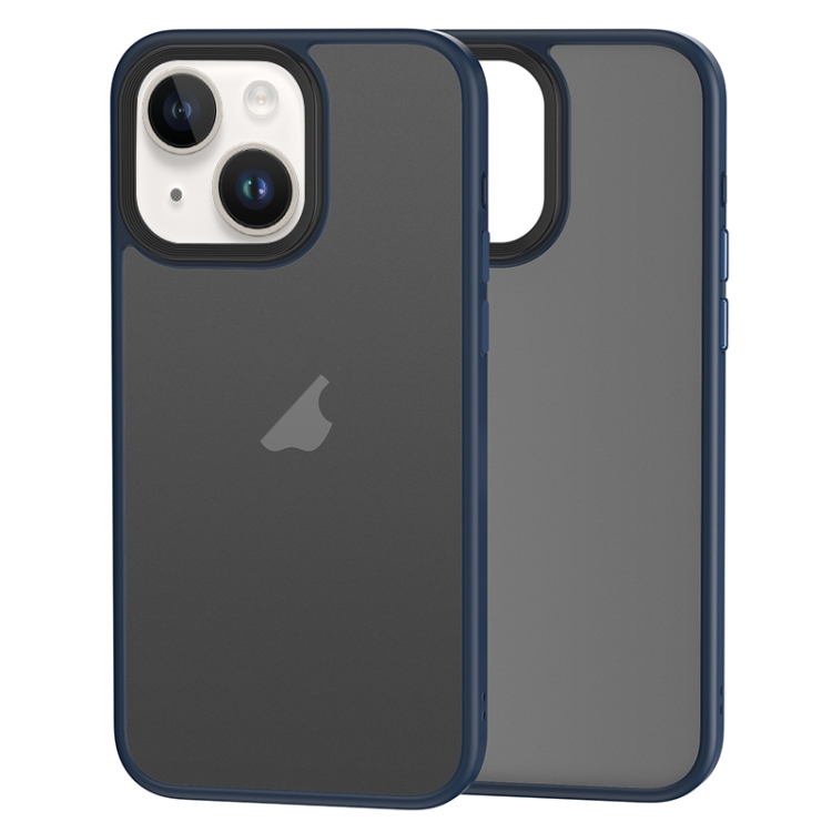 

For iPhone 14 Brilliant Series Micro-frosted Anti-fingerprint PC Phone Case(Dark Blue)
