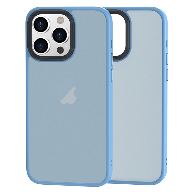 

For iPhone 14 Pro Brilliant Series Micro-frosted Anti-fingerprint PC Phone Case(Blue)