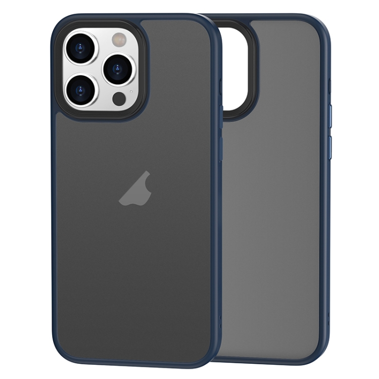 

For iPhone 13 Pro Max Brilliant Series Micro-frosted Anti-fingerprint PC Phone Case(Dark Blue)