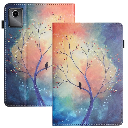 

For Lenovo Tab M11 Sewing Litchi Texture Smart Leather Tablet Case(Oil Painting Tree)