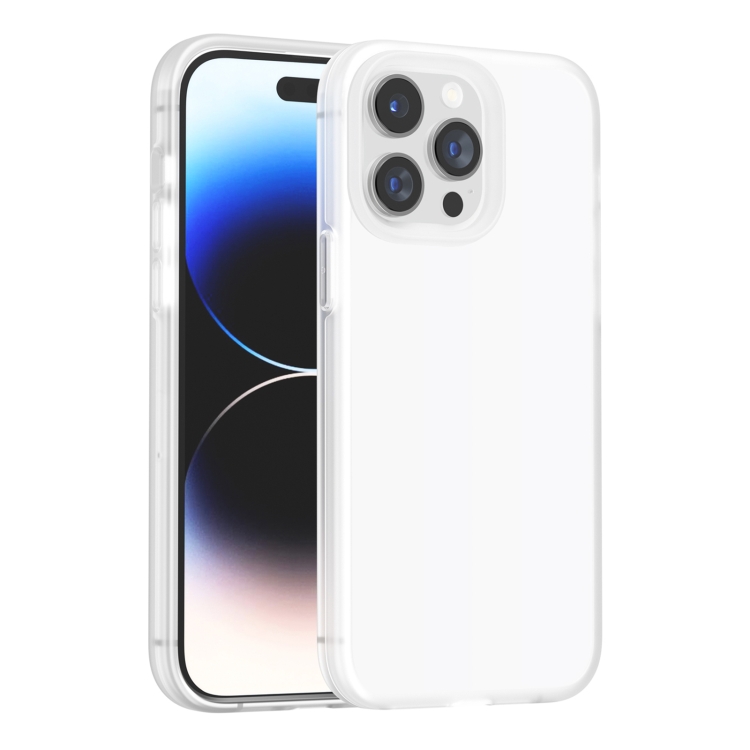 

For iPhone 15 Pro Rubber Oil Surface Solid Color Phone Case(White)