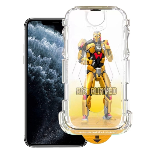 For iPhone 11 Pro Easy Install Dust-proof Armor Tempered Glass Film