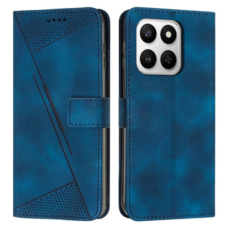 

For Honor 400 Smart 5G / X7d 5G Dream Triangle Leather Phone Case with Lanyard(Blue)