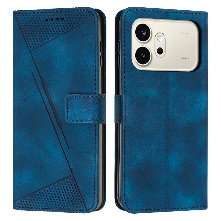 

For Honor 600 / 600 Pro Global Dream Triangle Leather Phone Case with Lanyard(Blue)