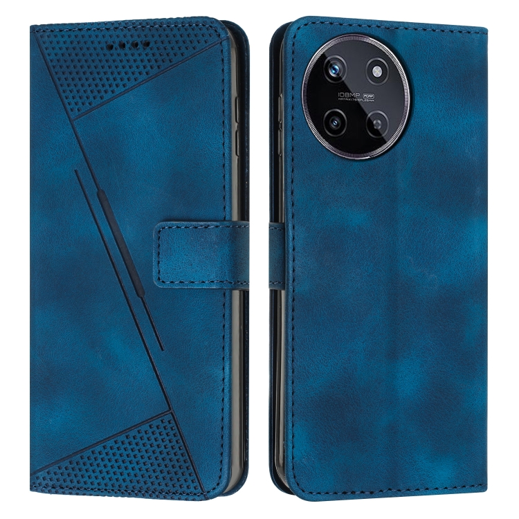

For Realme 11 4G Global Dream Triangle Leather Phone Case with Lanyard(Blue)