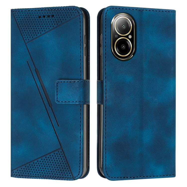 

For Realme C67 4G Global Dream Triangle Leather Phone Case with Lanyard(Blue)
