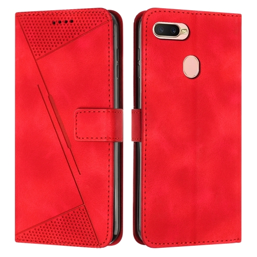 

For OPPO A5s / A12 Dream Triangle Leather Phone Case with Lanyard(Red)
