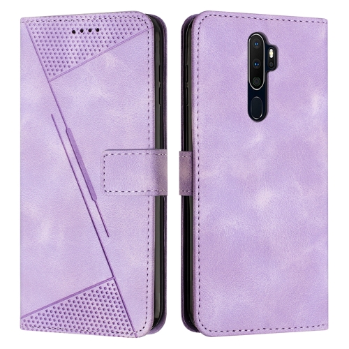 

For OPPO A9 2020 Dream Triangle Leather Phone Case with Lanyard(Purple)
