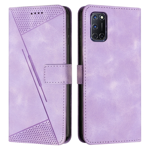 

For OPPO A52 / A72 / A92 Dream Triangle Leather Phone Case with Lanyard(Purple)