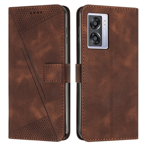 

For OPPO A57 5G 2022 Dream Triangle Leather Phone Case with Lanyard(Brown)