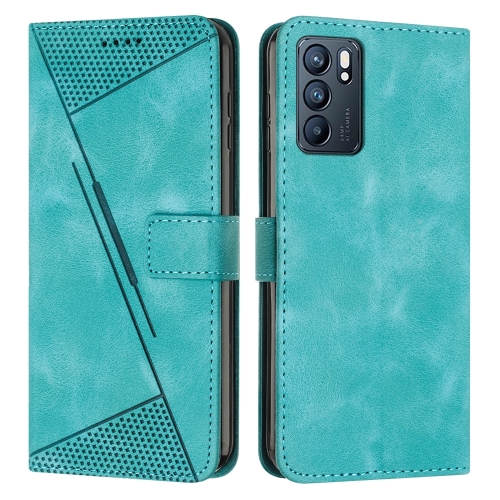 

For OPPO Reno6 5G Dream Triangle Leather Phone Case with Lanyard(Green)