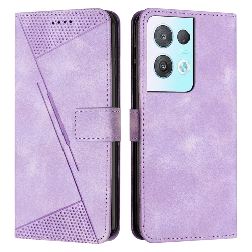 

For OPPO Reno8 Pro / Reno8 Pro+ Dream Triangle Leather Phone Case with Lanyard(Purple)