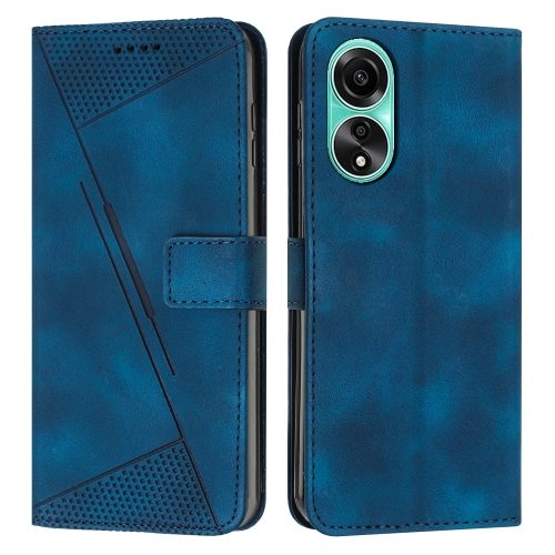 

For OPPO A78 4G Dream Triangle Leather Phone Case with Lanyard(Blue)