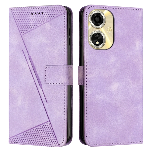 

For OPPO Reno11 F Dream Triangle Leather Phone Case with Lanyard(Purple)