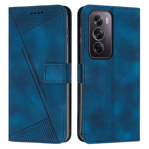 

For OPPO Reno12 Pro Global Dream Triangle Leather Phone Case with Lanyard(Blue)